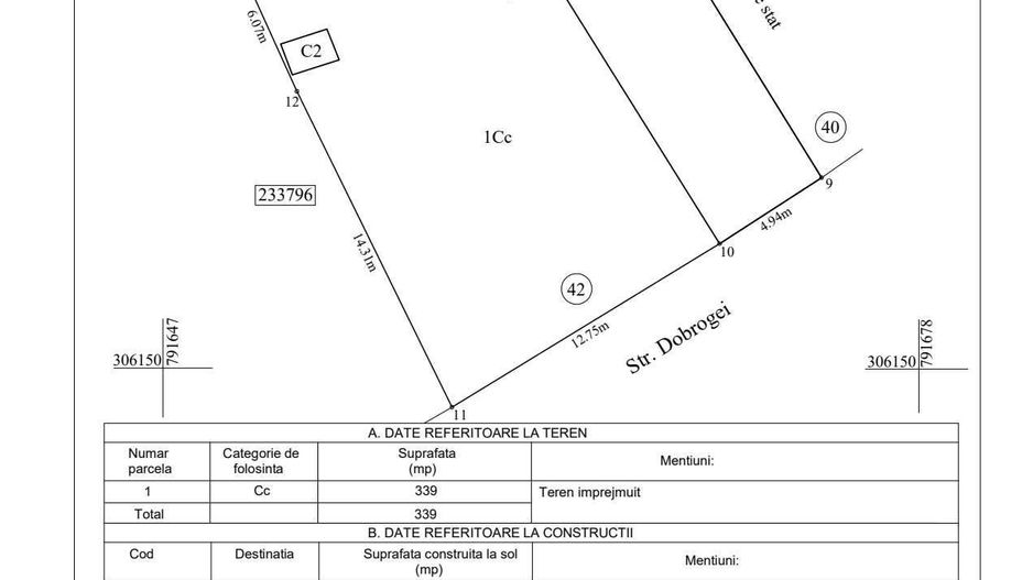 Teren 339 mp, orientare Sud | Deschidere 17,69 m | Str Dobrogei nr. 42 - Poză 8