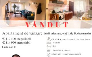 Ap cu 3 camere de vânzare | Cantemir, str. Jean Jaures | Etaj 1 - Poză 1