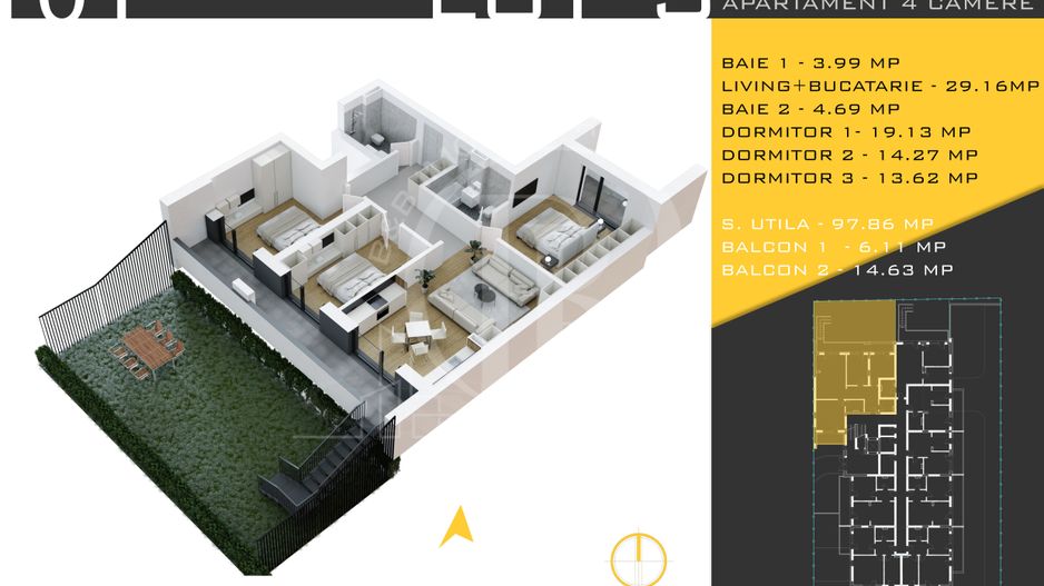 4 camere cu gradina Titan Pallady  Metrou Nicolae Teclu - Schiță 1
