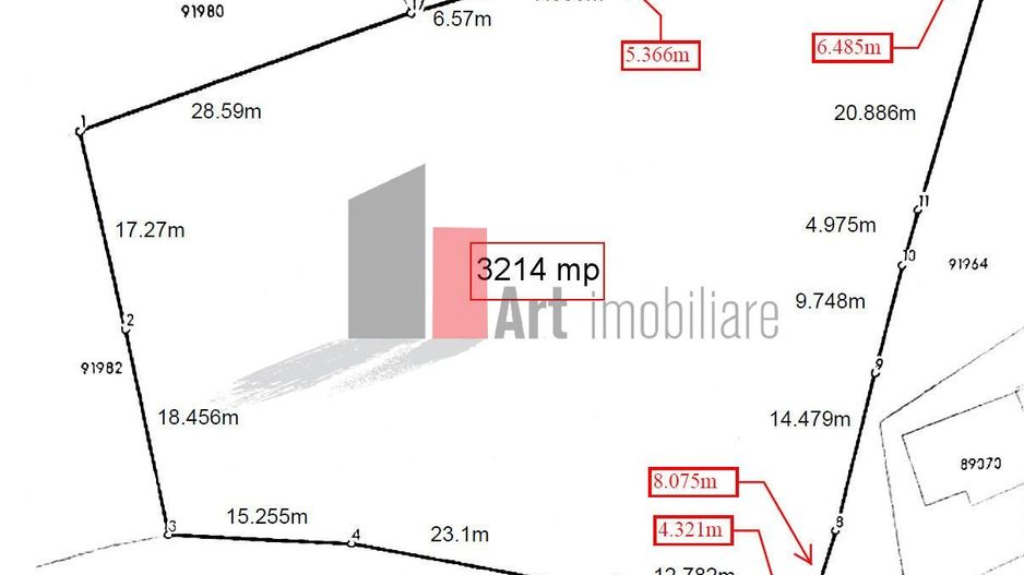 Teren intravilan 3214 mp  în Rucăr cu deschidere 56 m în DN73 - Poză 12