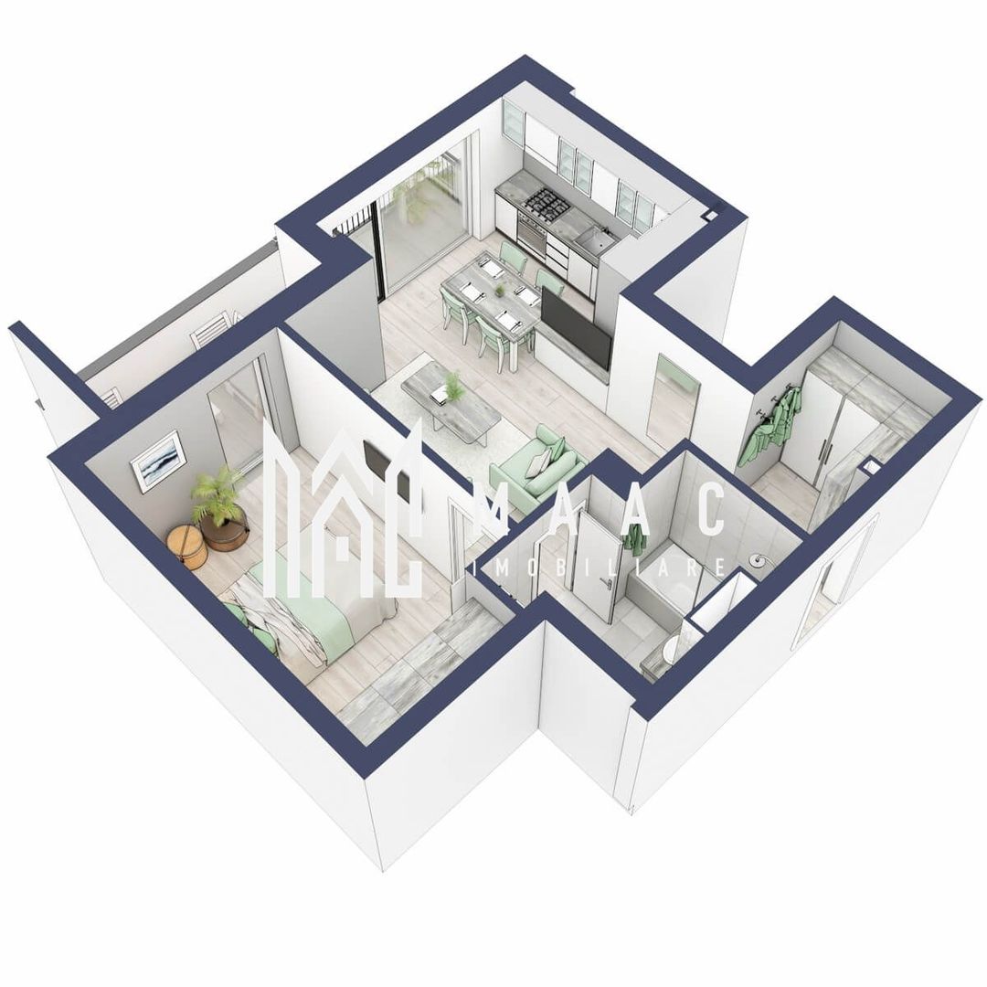 Apartament 2 camere | Balcon 10.3 mp | Etaj 2 | Turnisor - Poză 3