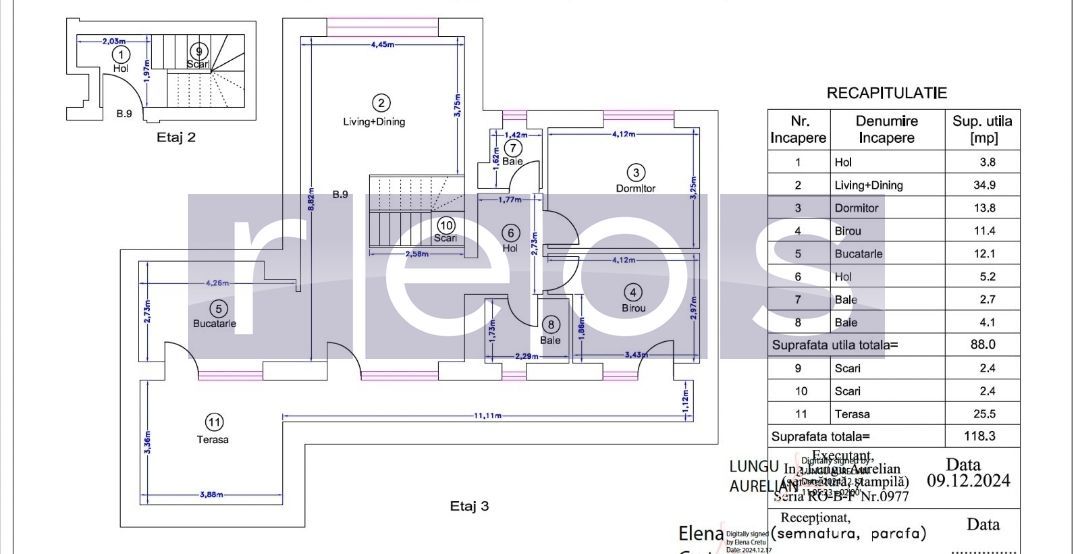 VANZARE APARTAMENT 3 CAMERE | MOBILAT SI UTILAT LUX | PARCARE | PIPERA - Schiță 33
