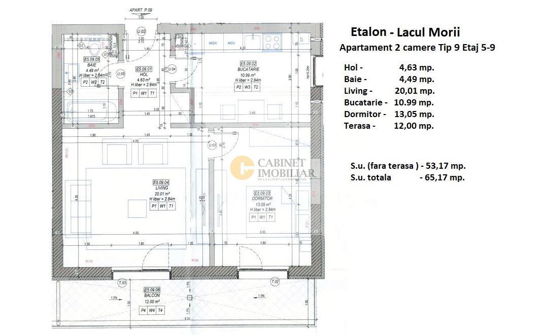 2 Camere - 65MP | Bloc Nou - 2026 | Parter Înalt - Schiță 6