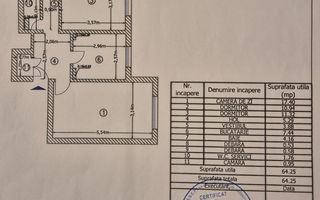 Sebastian - 13 Septembrie | 3 Camere | Decomandat | Bloc 1986 - Schiță 12