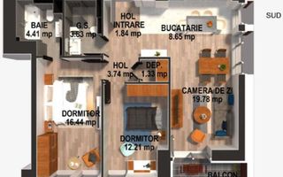 3 camere Moghioros REsidence ( loc parcare ) - Poză 2