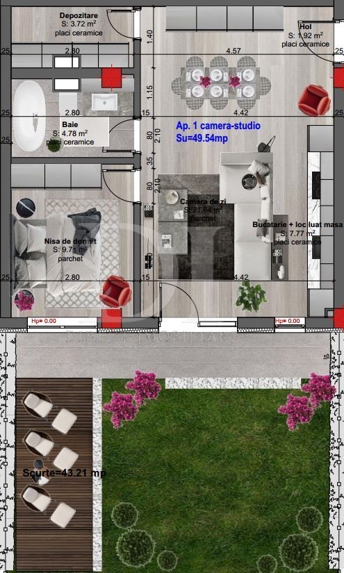 Apartament ultramodern / gradina de 43 mp - Poză 34