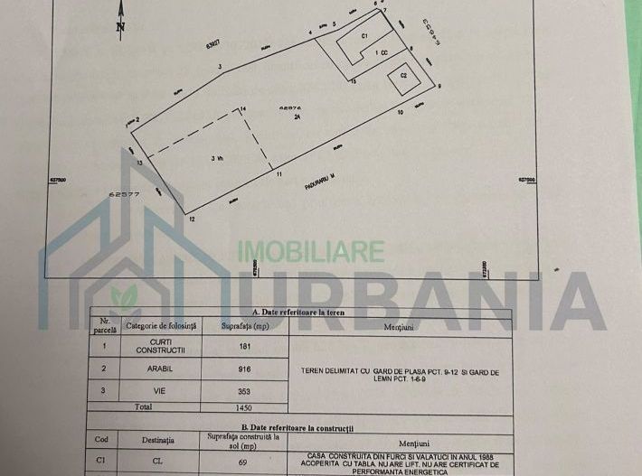 Teren intravilan 1.450 mp cu casă și anexă – Podu Iloaiei, Iași - Poză 1