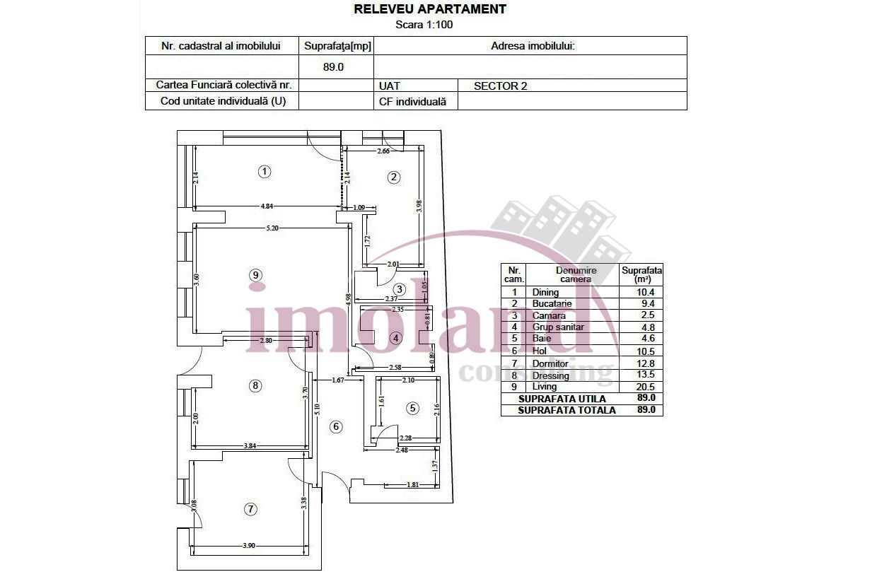 Vanzare - apartament 3 camere + gradina - Polona - Eminescu - Schiță 14