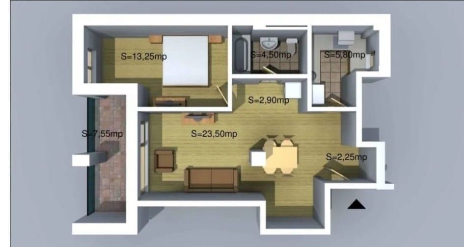 APARTAMENT 2 CAMERE | SOS CHITILEI | BLOC NOU - Schiță 5