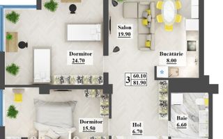 Vânzare, apartament, 2 camere, str. Calea Ieșilor, Buiucani - Poză 4