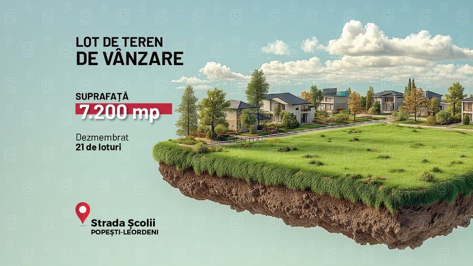 Teren 7.200 mp – deschidere 39 m la strada Viilor, Popești-Leordeni - Poză 1