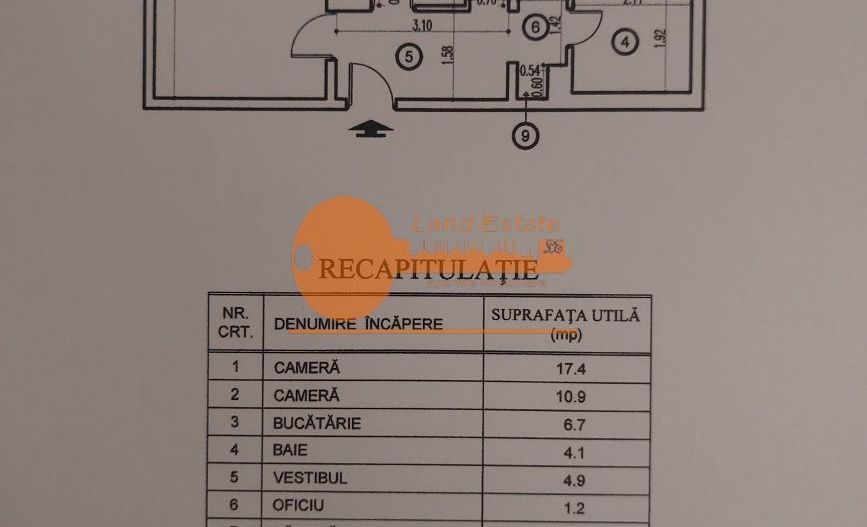 Apartament 2 camere decomandat – Crângași – 800 m metrou - Schiță 7