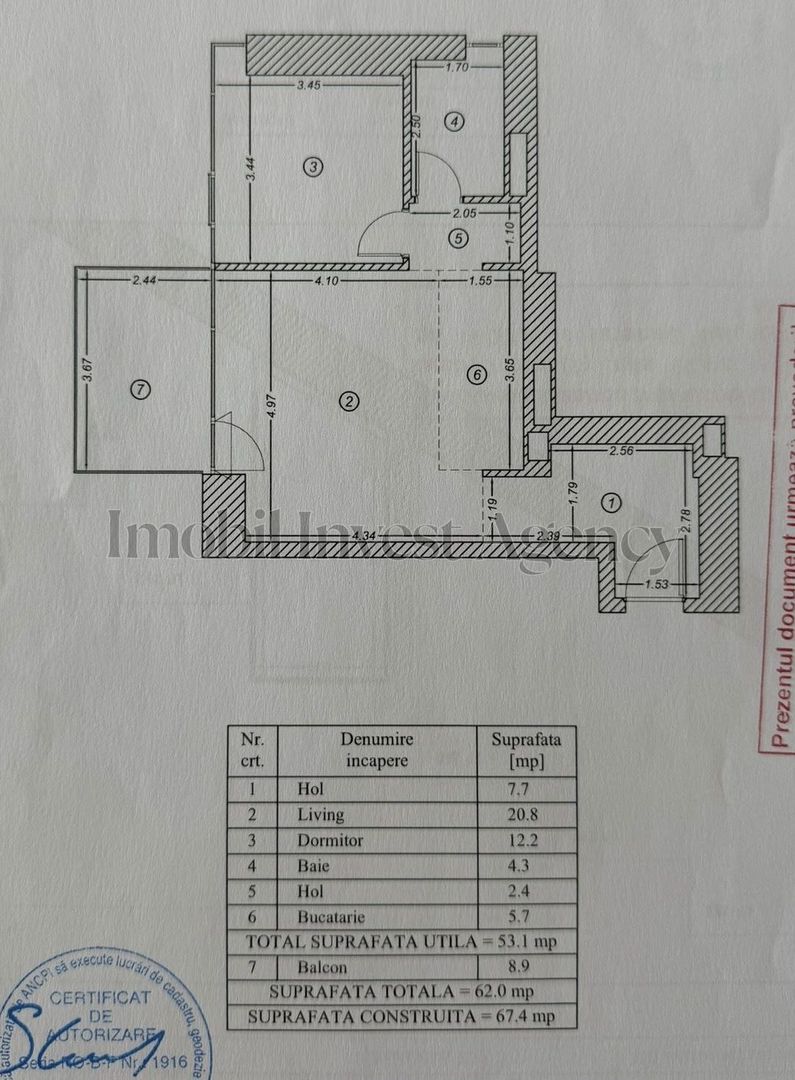 Apartament 2 camere de vanzare One Verdi vedere Park - Schiță 10