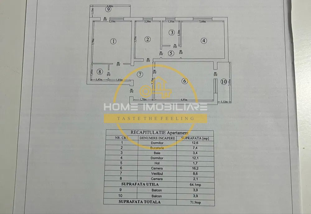 Apartament 3 camere 71mp in Tatarasi - Poză 6