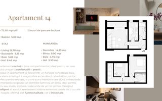 Vânzare, apartament, 3 camere, Giroc, Timiș - Schiță 2