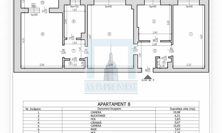Apartament 3 camere , 60mp, Etj 2/3 - zona Râșnov/ISR - Poză 7