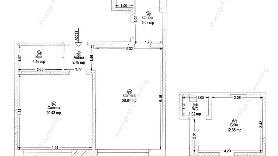 Apartament 2 camere + garsoniera demisol CF separat | Balcescu | Parcare proprie - Schiță 11