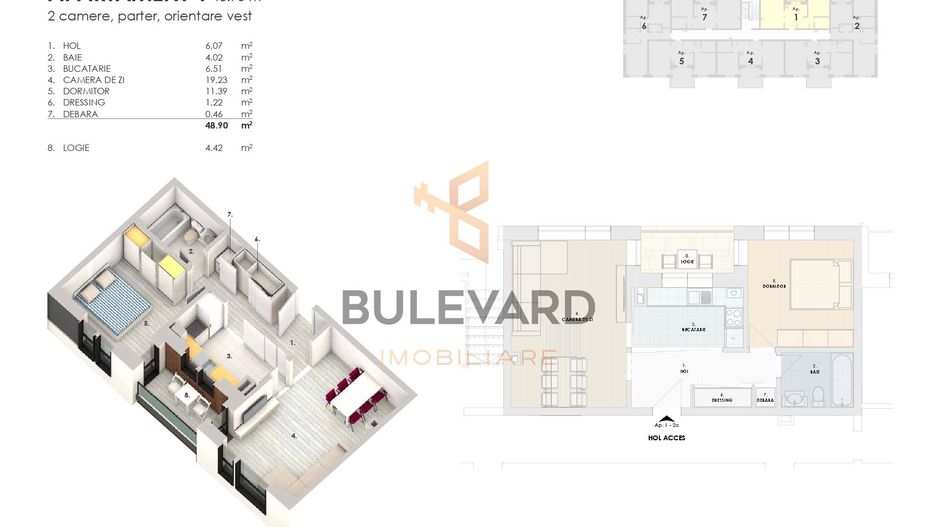 Apartament cu 2 camere+ parcare, zona strazii Somesului! - Schiță 1