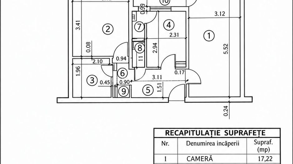 CENTRALĂ PROPRIE  | 2 CAMERE SEBASTIAN - LIBERTY  MALL | 2 KM Unirii - Schiță 10