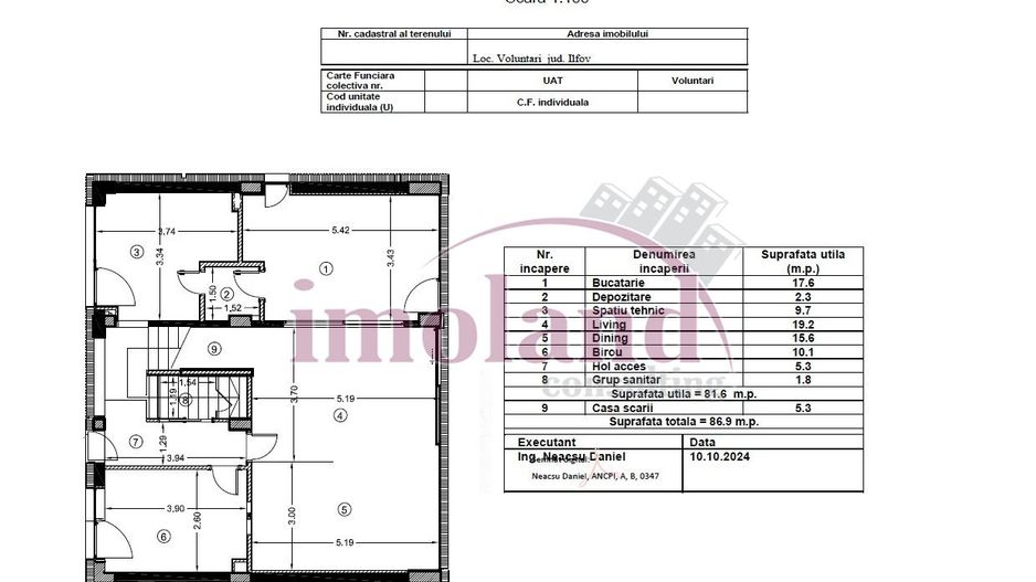 Vanzare - vila NOUA - 6 camere+curte - Iancu Nicolae-Pipera - Schiță 5