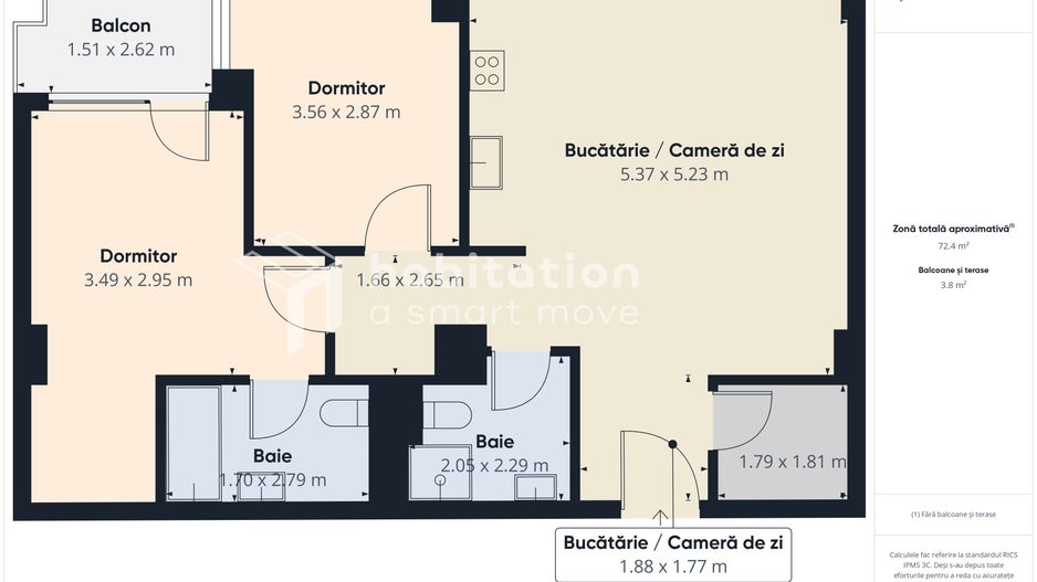 Tur Virtual – 3 camere, spațios și luminos, la 7 min de Iulius- XCITY - Poză 27