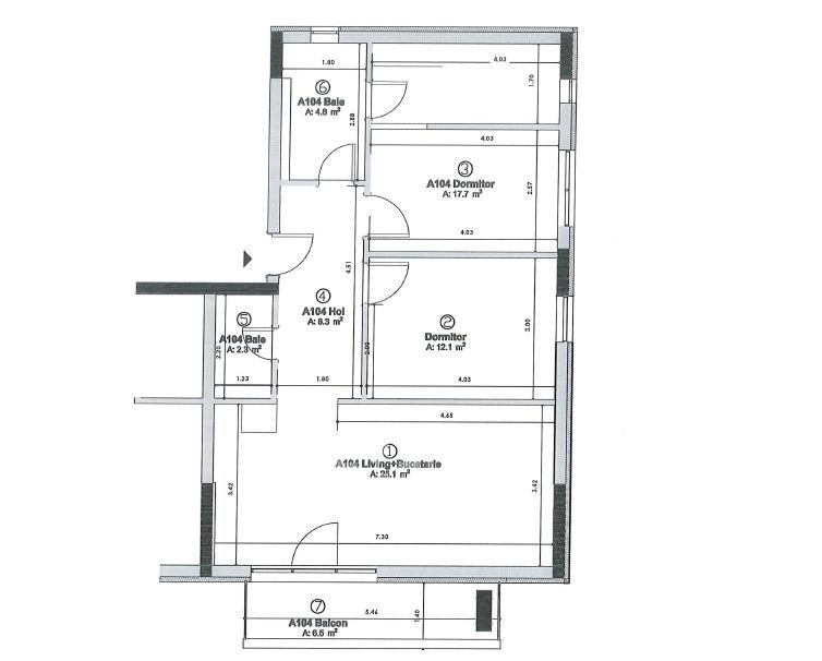 Apartament 3 camere, 70.3 mp, zona Restaurant Regal - Poză 11