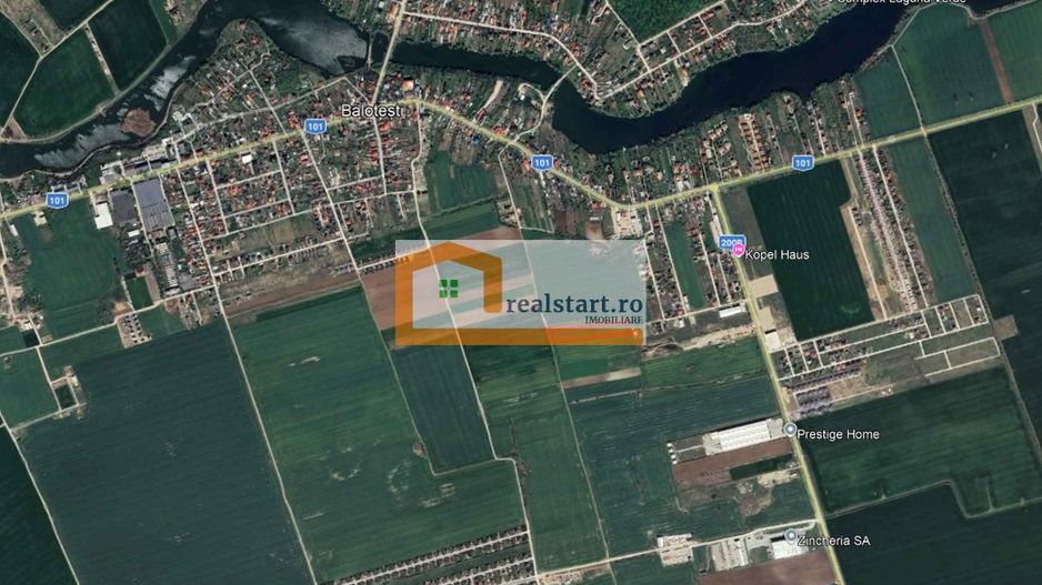 Investie, Balotesti, 15000mp intravilan, D 54,7ml, zona noua de case - Poză 3