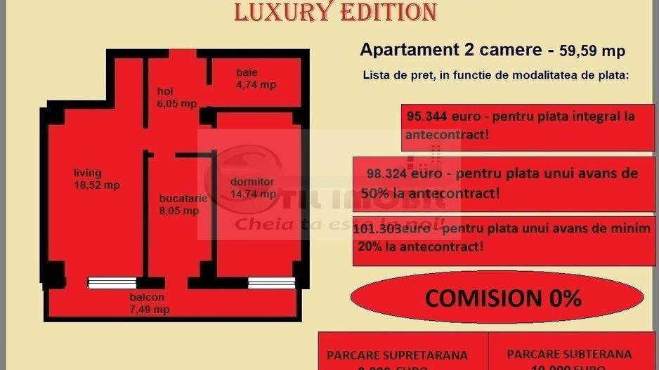 Apartament decomandat de vanzare in Iasi, Galata, 59,59 mp, bloc nou - Poză 2