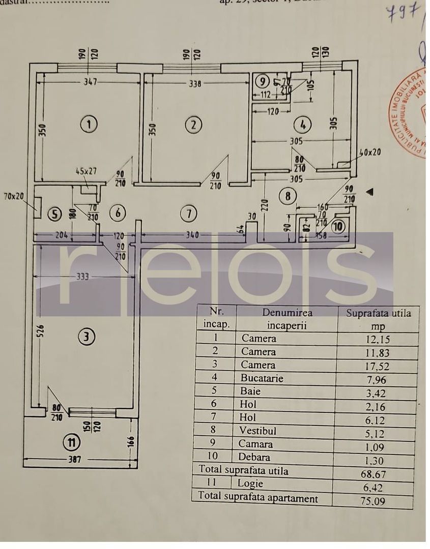 Apartament 3 camere decomandat zona Titulescu Zonat Titulescu - Schiță 7
