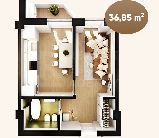 Vanzare apartament 1 cameră, str. Nicolae Dimo, Durlești - Poză 1