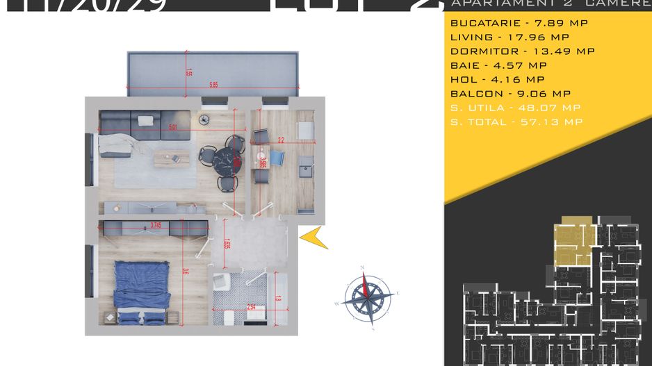 2 camere Parcare Gratis Titan Pallady Pret Promo de Lansare Metrou Nicolae Teclu - Schiță 6