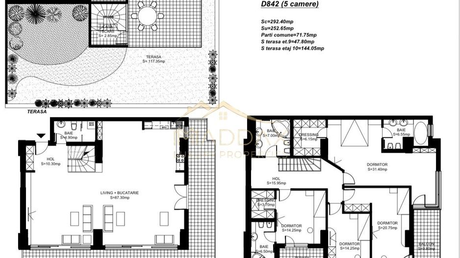 Penthouse LUX***5 camere**Terasa 191 mp//HERASTRAU//NORD - Schiță 24