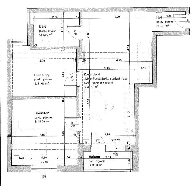 Apartament 3 camere, Selimbar COMISION 0 - Schiță 1