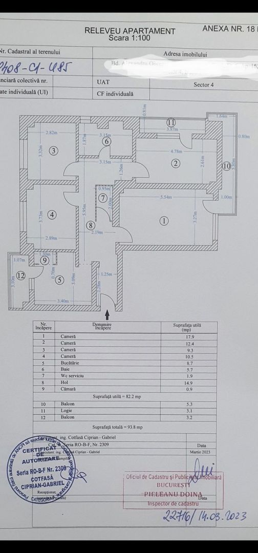 4camere decomandat ,3balcoane , stradal - Poză 3