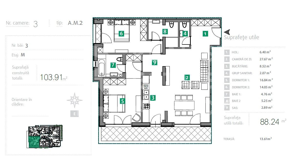 Vânzare, apartament, 3 camere, zona Sisești, București - Poză 10