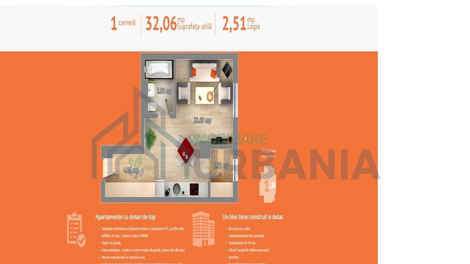 Apartament 1 cameră de închiriat - Concept Residence, Iași - Poză 7