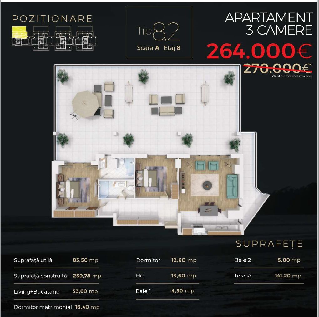 Direct Dezvoltator  Comision 0% 3 Cam . 86 mp + Terasa 141 mp Mamaia La Butoaie - Poză 2