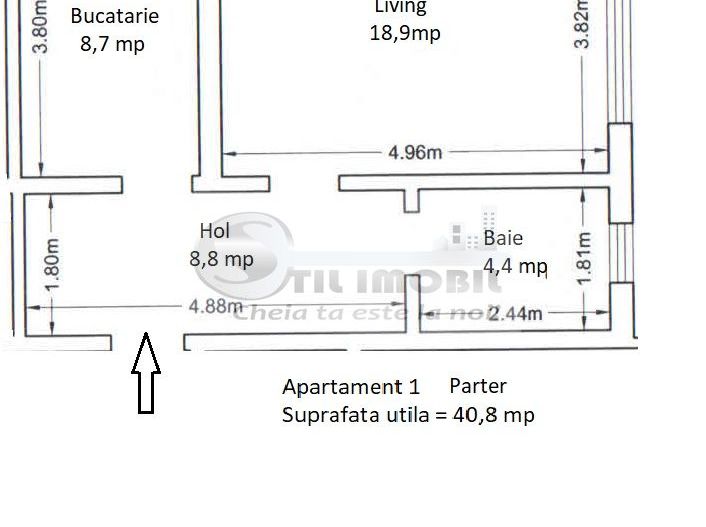 Ap. 1 camera, decomandat, Hlincea, 41mp, intabulat - Poză 7