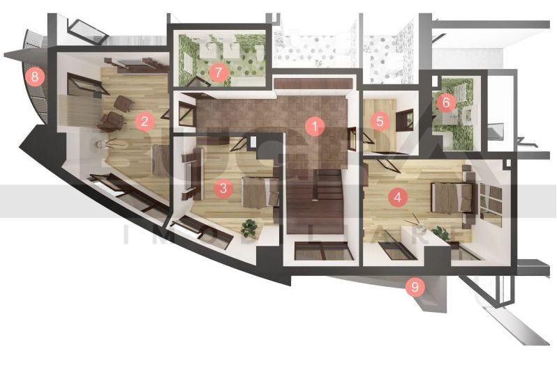 Penthouse pe 2 niveluri de vanzare, 200 mp utili - Poză 3