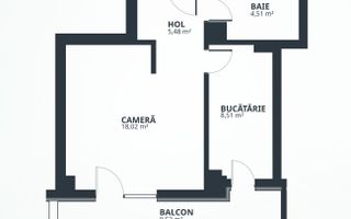 BLOC NOU! Ap. cu o camera decomandat Tatarasi 45 mp 82.660 euro+TVA - Poză 6