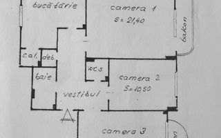 Apartament cu 3 camere decomandate, 76 mp,  Dorobanților, Cluj-Napoca. - Poză 6