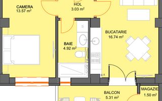 Apartament cu 2 camere si avans doar 5% - zona Doamna Stanca - Sibiu - Schiță 5
