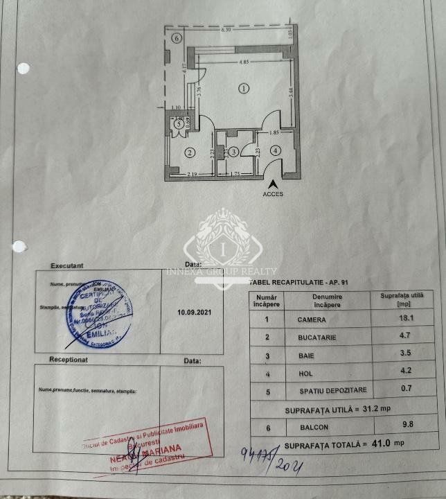 Garsoniera de vanzare - renovata - 41mp I Militari - Schiță 6