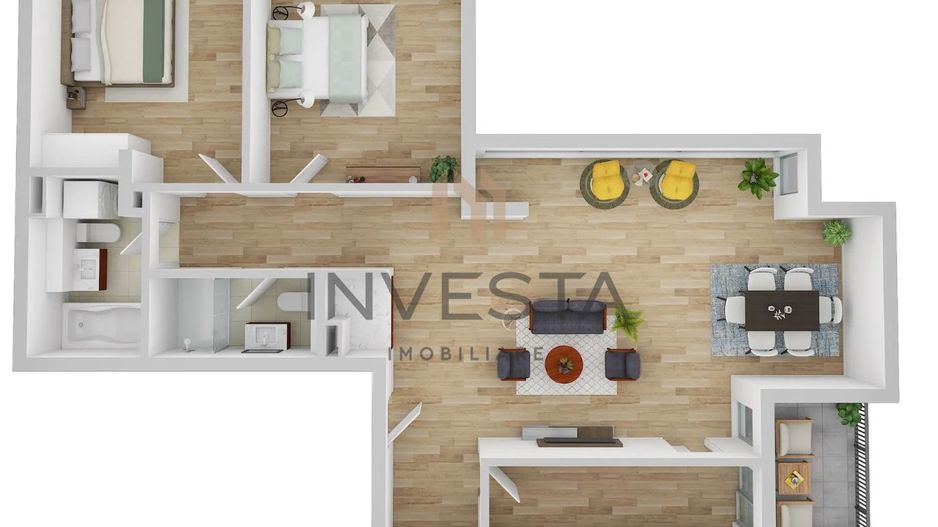 Apartament 3 camere | 90 mp | Constructie Premium | Andrei Muresanu - Schiță 1