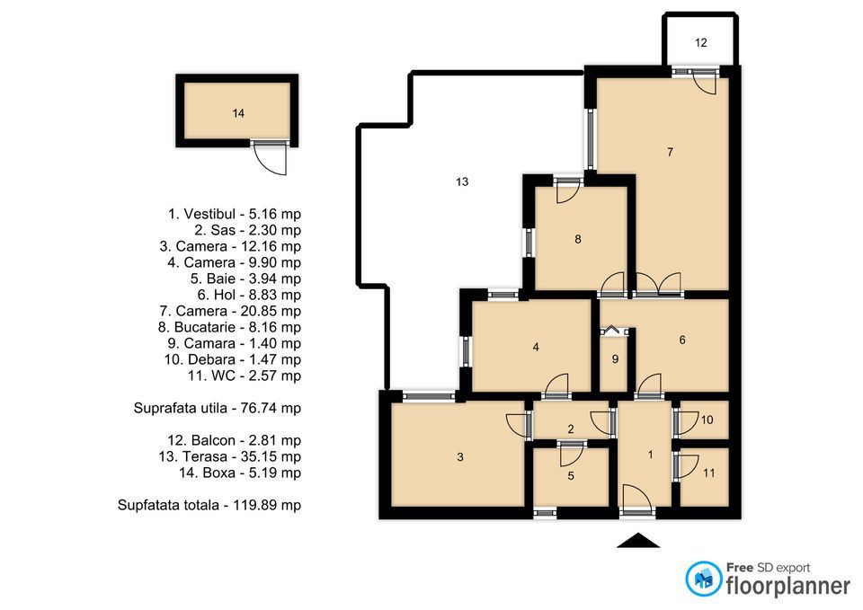3 camere JW Marriot - 1990 - 120 mp - comision 0 - Poză 1