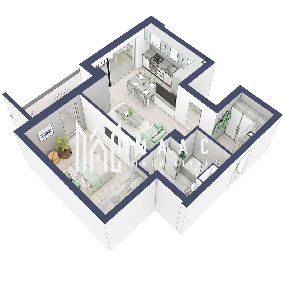 Apartament 2 camere | Balcon 10.3 mp | Parter | Turnisor - Poză 3