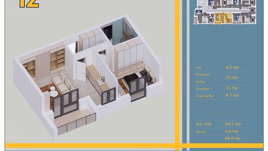 ✅ Studio Bloc Cu 4 Etaje - Poză 2