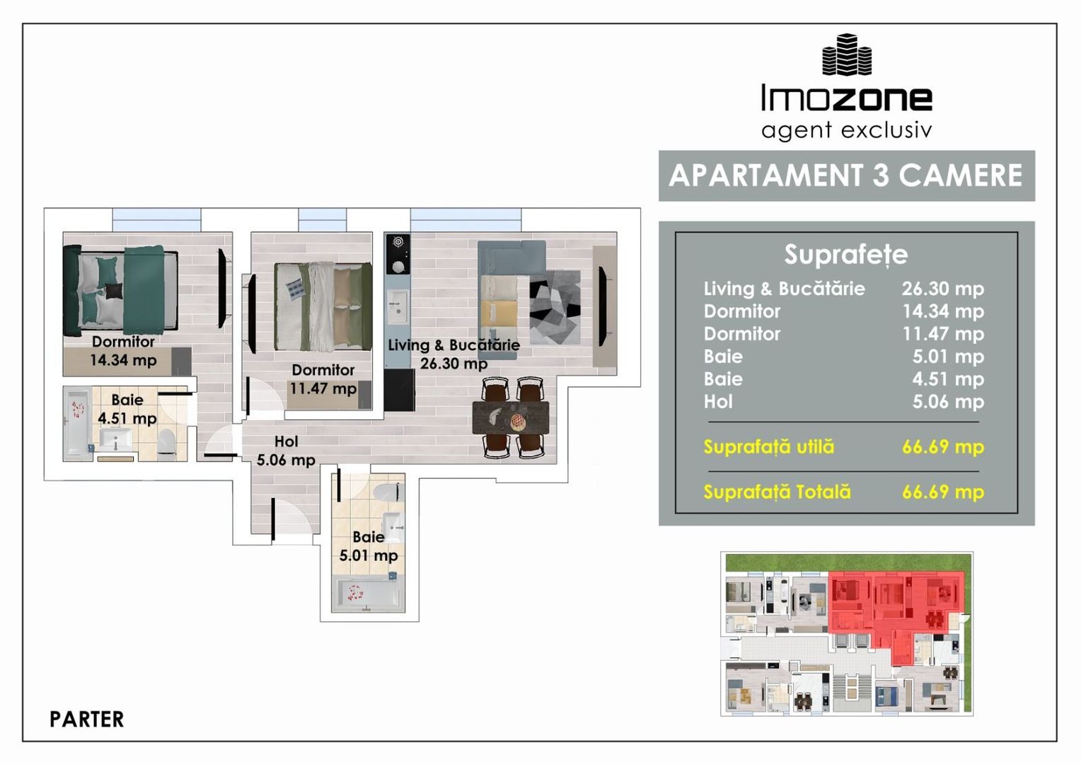 Metrou Pacii | Militari | 2 Camere | 55 mp Utili |  Balcon | Bucatarie Inchisa - Poză 4