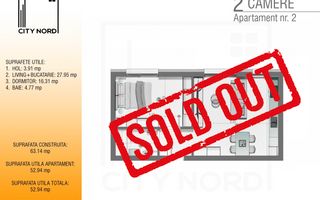 Apartament 2 camere - 53 mp - CITY NORD Stefan cel mare - Poză 1