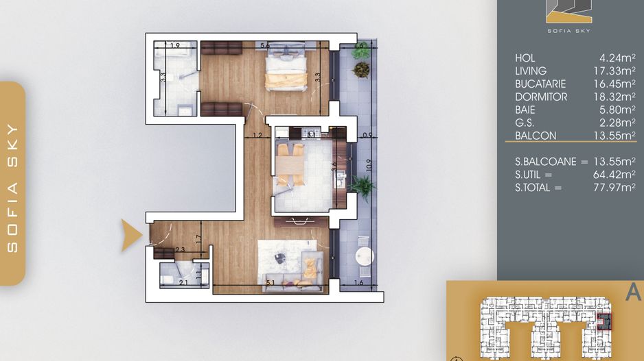 2 camere spatios cu 2 bai la 7 min metrou Nicolae Teclu - Schiță 7